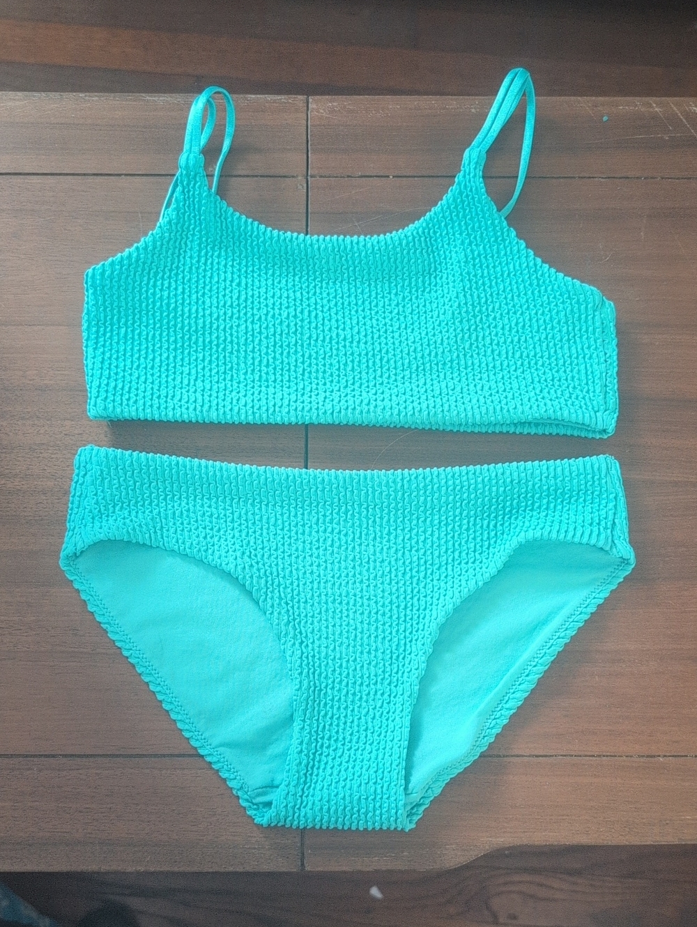 H&M Kids Turquoise Textured Two-Piece Swim Set